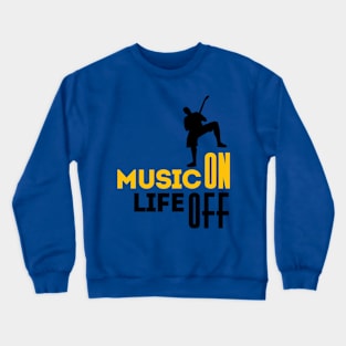 Music On (yellow) Crewneck Sweatshirt